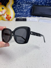 BUTTERFLY SUNGLASSES 641817 IN ACETATE BLACK METAL LOGO