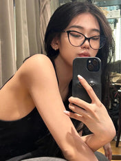 CAT EYE SUNGLASSES CH3393 IN BLACK ACETATE CLEAR LENSES