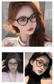 CAT EYE SUNGLASSES CH3393 IN BLACK ACETATE CLEAR LENSES