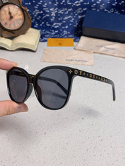 CAT EYE SUNGLASSES 573322 IN BLACK ACETATE MONOGRAM LOGO