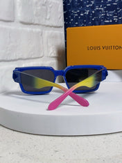 RECTANGLE SUNGLASSES 575847 IN BLUE MIX MULTICOLOR ACETATE