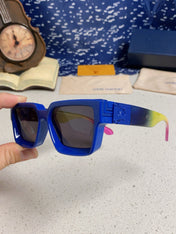 RECTANGLE SUNGLASSES 575847 IN BLUE MIX MULTICOLOR ACETATE