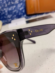 SQUARE SUNGLASS 575843 IN BLACK ACETATE GRADIENT SMOKE LENSES