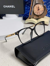 SQUARE SUNGLASSES 632030 IN BLACK ACETATE CLEAR LENSES