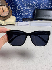 SQUARE SUNGLASSES 3392 IN BLACK ACETATE BLACK LENSES