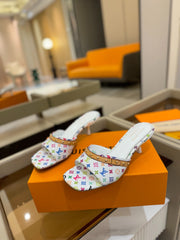 LV X TM 6AM HIGH 4 CM MULE IN WHITE MONOGRAM CALFSKIN