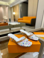 LV X TM 6AM HIGH 4 CM MULE IN WHITE MONOGRAM CALFSKIN