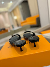 LV X TM 6AM HIGH 4 CM MULE IN BLACK CALFSKIN