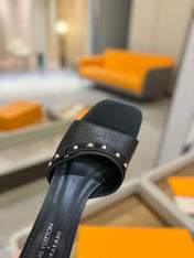 LV X TM 6AM HIGH 4 CM MULE IN BLACK CALFSKIN