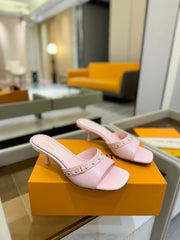 LV X TM 6AM HIGH 4 CM MULE IN LIGHT PINK CALFSKIN