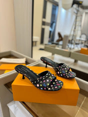 LV X TM 6AM HIGH 4 CM MULE IN BLACK MONOGRAM CALFSKIN