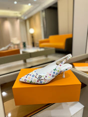 HIGH MULE 4 CM IN  WHITE MONOGRAM CALFSKIN