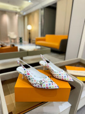 HIGH MULE 4 CM IN  WHITE MONOGRAM CALFSKIN