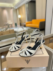 HIGH SANDALS 75 MM IN WHITE CALFSKIN