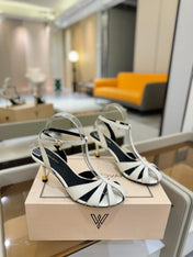 HIGH SANDALS 75 MM IN WHITE CALFSKIN