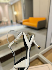 HIGH SANDALS 75 MM IN WHITE CALFSKIN