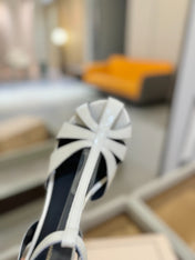 HIGH SANDALS 75 MM IN WHITE CALFSKIN