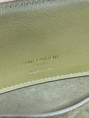 LE 37 SMALL BUCKET BAG 20 IN HUNTER GREEN SUEDE GOLD HARDWARE