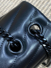 LOULOU SHOULDER BAG 32 IN BLACK QUILTED LAMBSKIN BLACK HARDWARE