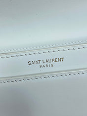 VOLTAIRE IN BOX SHOULDER BAG 21 IN WHITE CALFSKIN GOLD METALLIC