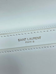 VOLTAIRE IN BOX SHOULDER BAG 21 IN WHITE CALFSKIN GOLD METALLIC