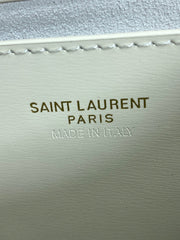 VOLTAIRE TOP HANDLE IN BOX 21 IN WHITE CALFSKIN GOLD HARDWARE