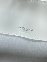 LE 37 MEDIUM BUCKET BAG 25 IN WHITE CALFSKIN GOLD HARDWARE