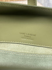 LE 37 SMALL BUCKET BAG 20 IN AVOCADO GREEN CALFSKIN GOLD HARDWARE