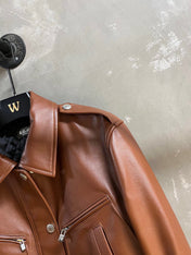 LP 26S BROWN LEATHER BOMBER JACKET 571