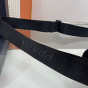 PRA 26 SHOULDER BAG IN BLACK RE-NYLON AND SAFFIANO LEATHER