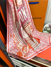 SQUARE SILK SCARF MALLES MERVEILLEUSES 90 CM PINK 399996