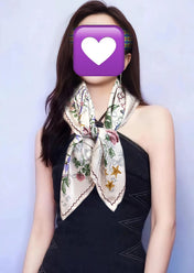 DIOR SQUARE SCARF 90 CM IN WHITE SILK MOTIF 735744