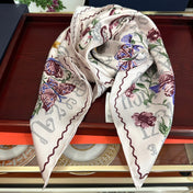 DIOR SQUARE SCARF 90 CM IN WHITE SILK MOTIF 735744