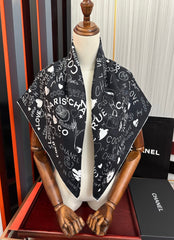 CHANEL 25S SCARF 90 IN SILK 738419