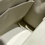 KELLY 28CM IN NATA EPSOM CALFSKIN SILVER HARDWARE