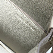 HM ROULIS 18 MINI BAG IN BEIGE CALFSKIN SILVER-TONE HARDWARE