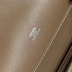 HM ROULIS 18 MINI BAG IN DARK BROWN CALFSKIN SILVER-TONE HARDWARE