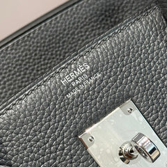 HERMES 25S BIRKIN 30 IN CHARCOAL GRAY CALFSKIN SILVER HARDWARE
