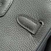 HERMES 25S BIRKIN 30 IN CHARCOAL GRAY CALFSKIN SILVER HARDWARE
