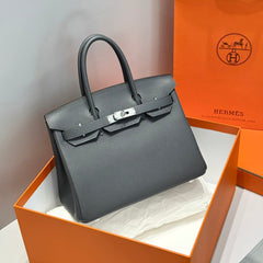 HM BIRKIN 30CM GREY TOGO SILVER HARDWARE