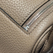 HERMES 25S MINI LINDY 19 IN ETOUPE EPSOM CALFSKIN SILVER HARDWARE