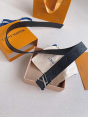 LV 25S BELT 40 MM IN BLACK CALFSKIN 593215