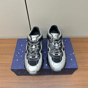 GG Ripple Leather Sneakers Black Silver