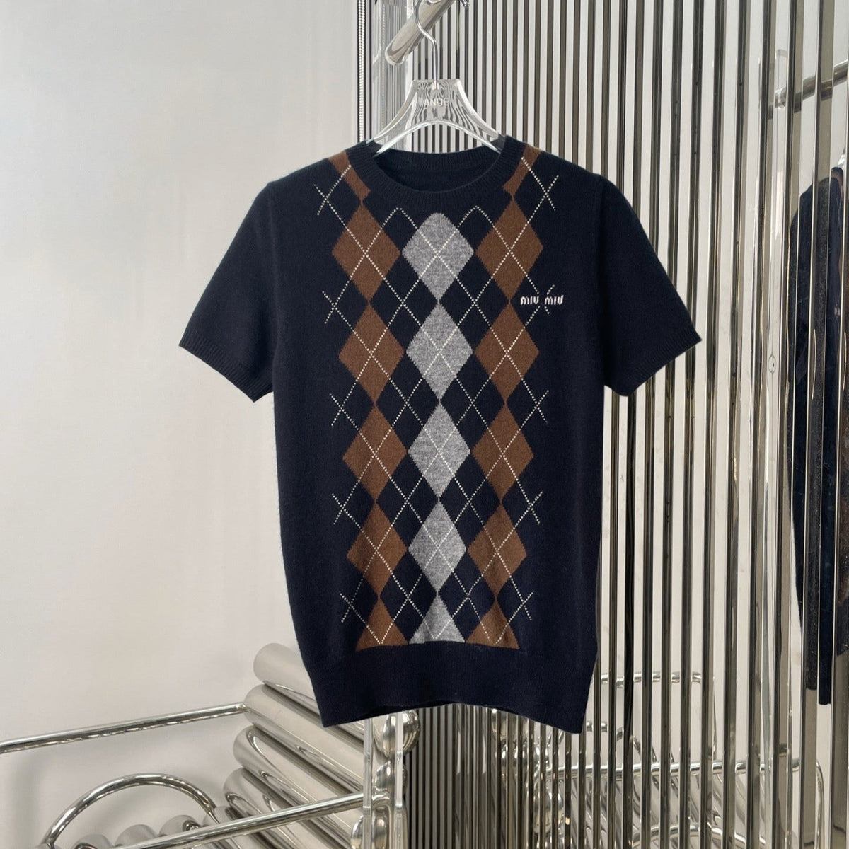 MIUMIU SHORT-SLEEVE KNIT TOP STYLE 71