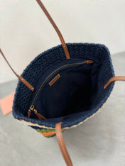 TOTE BAG 38 IN COLORFUL WOVEN RAFFIA