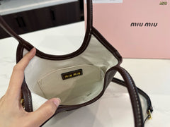 IVY MINI TOTE BAG 20 IN BROWN CALFSKIN