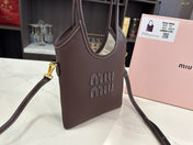 IVY MINI TOTE BAG 20 IN BROWN CALFSKIN