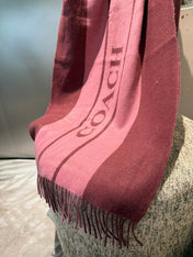 SCARF 200 CM IN SANGRIA RED MIX ROUGE PINK WOOL AND CASHMERE 411536