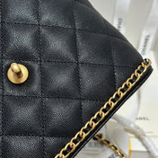 CC BACKPACK 22 IN BLACK GRAINED CALFSKIN