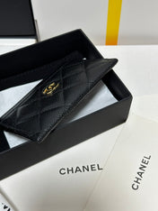 QUILTED CLASSIC CARD HOLDER 11 IN BLACK CAVIAR SKIN